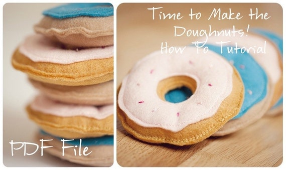 DIY Felt Doughnut Tutorial- Pattern and Instructions