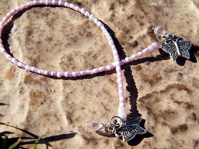 Lavender and Pink Butterfly Bookthong Bookmark
