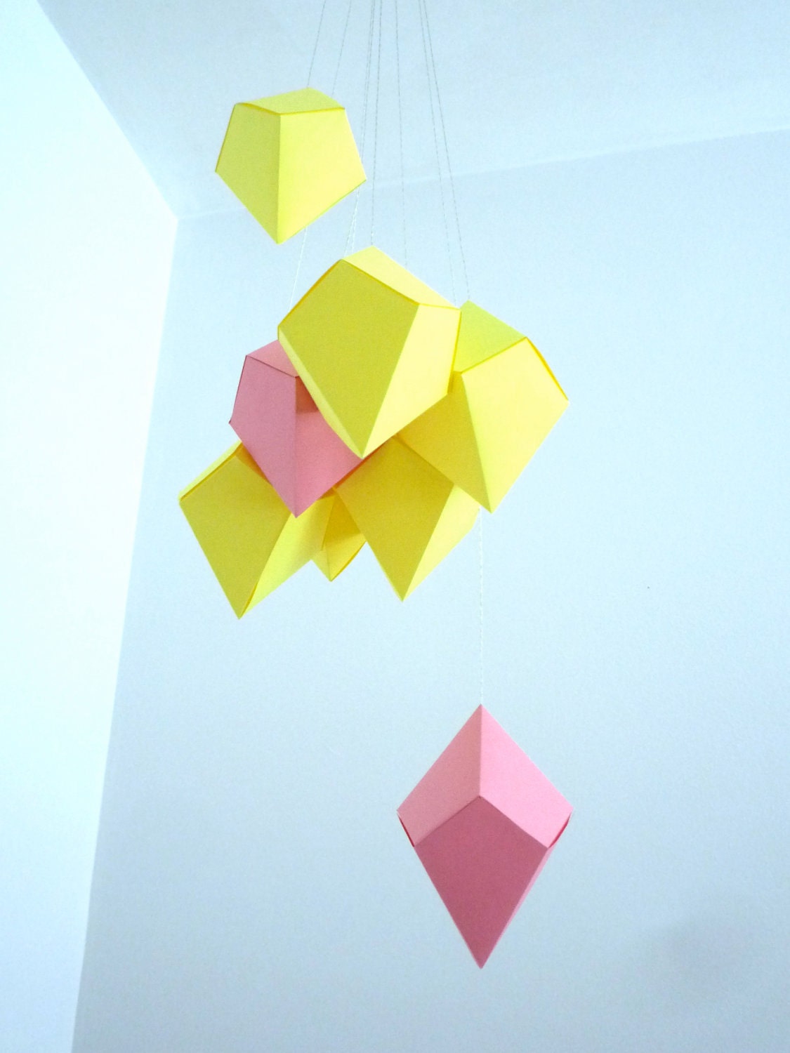 Movable Paper Diamond Mobile