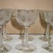 Vintage Etched Glass Flower Stemware Cordials Depression Glass, Pedestal Cut Glasses, Set of 6
