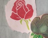 Rose Rubber Stamp Hand Carved