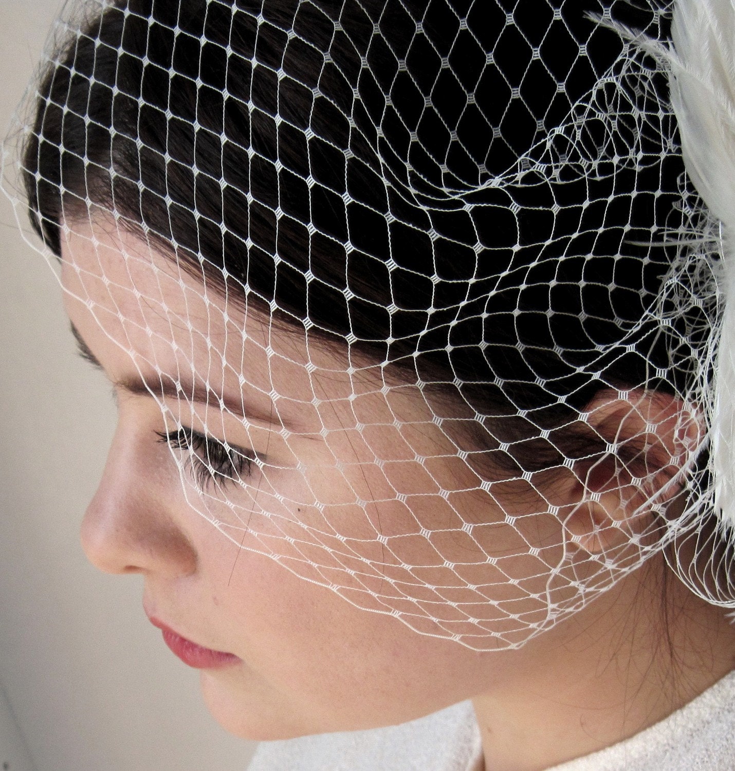 Brigitte-chic french net birdcage veil-custom made to order