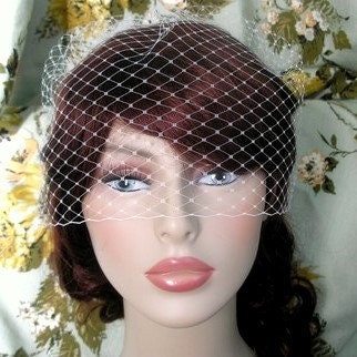 Ophelia-romantic french net birdcage veil- custom made to order