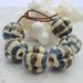 Lampwork Beads - HandmadeGlass Beads - Ivory, Brown & Blue