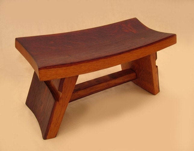 The Temple, charming little zen stool, recycled wine barrel staves of solid French white oak