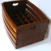 The Barrel Crate, recycled wine barrel staves beer or wine stackable crate, carrier. Mahogany or Golden oak color
