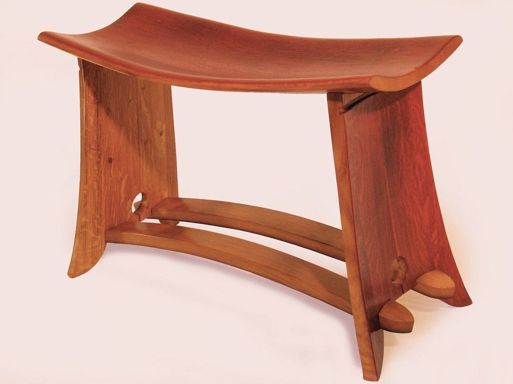 Rialto, medium size bench, recycled oak wine barrel staves from French wine barrels
