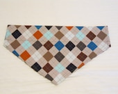 Custom Argyle Dog Collar Bandana Sizes XS to LARGE