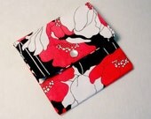 Mini wallet / Mini Pouch / Gift card Holder / coin purse Poppy Lane Red and Black Alice Kenedy fabric