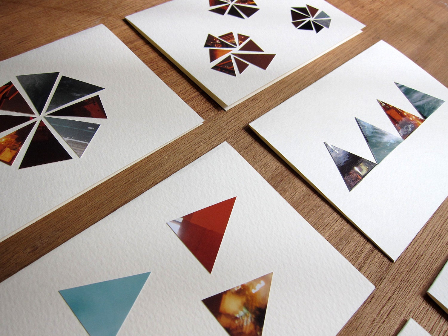SUPER SALE - Triangle Patterns - handmade photo cards (Set of 6)