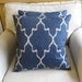 Ikat Indian Blue /TWO pillow covers 18x18 same fabric front and back