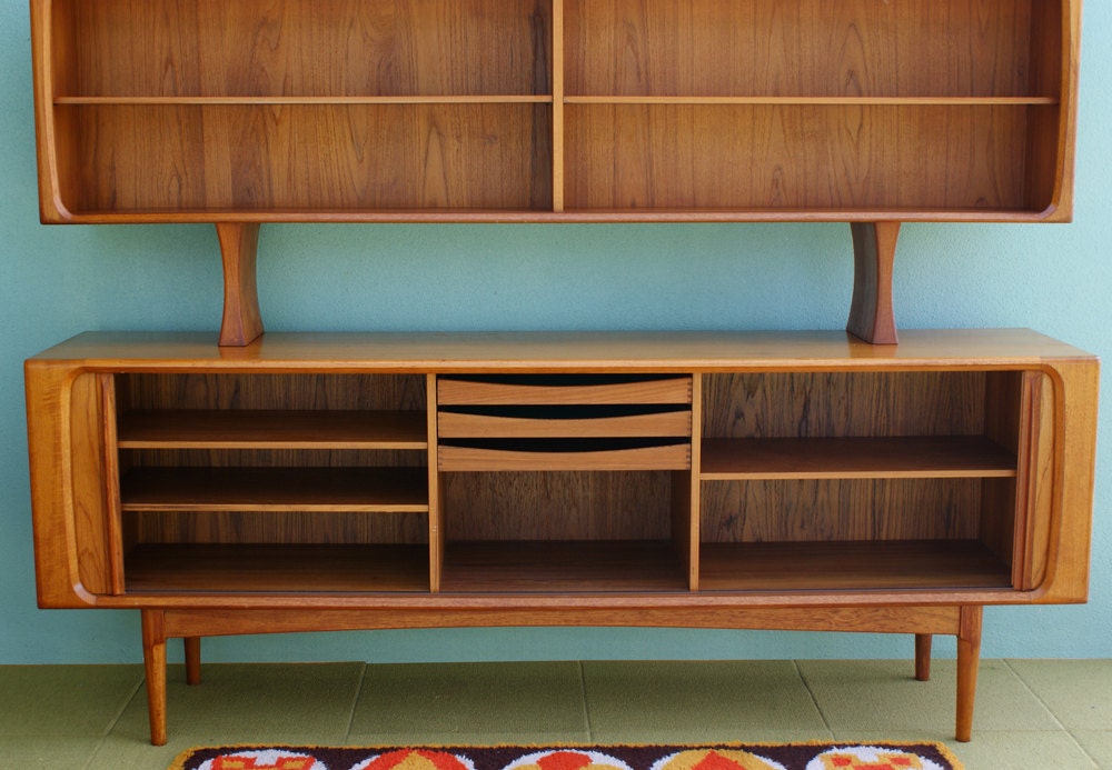 ON RESERVE Mid Century Danish Modern Arne Vodder Sideboard Cabinet with Tambour Doors