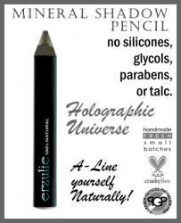 On Sale All Natural Mineral Cream Eye Shadow Pencil Gun Metal Gray with multicolored sparkles biodegradable packaging