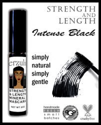 Mineral Makeup Mascara in INTENSE BLACK Gentle Organic Eco-Certified with Pro-Vitamin B5 and Plant Proteins Gluten Free