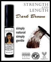 All Natural and Organic  Mineral Makeup Mascara  Dark Brown   Gentle Mascara Formula with Pro Vitamin B5  Unscented