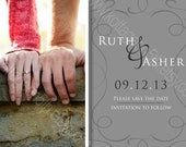 Swanky Save the Date - Printable Engagement or Wedding Announcement - Custom Digital Card Design Invitation - Your Colors