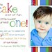 Little Bit of Cake - Primary Colors - Any Age - Printable Birthday Party Invitation - Digital Photo Card for your Boy or Girl