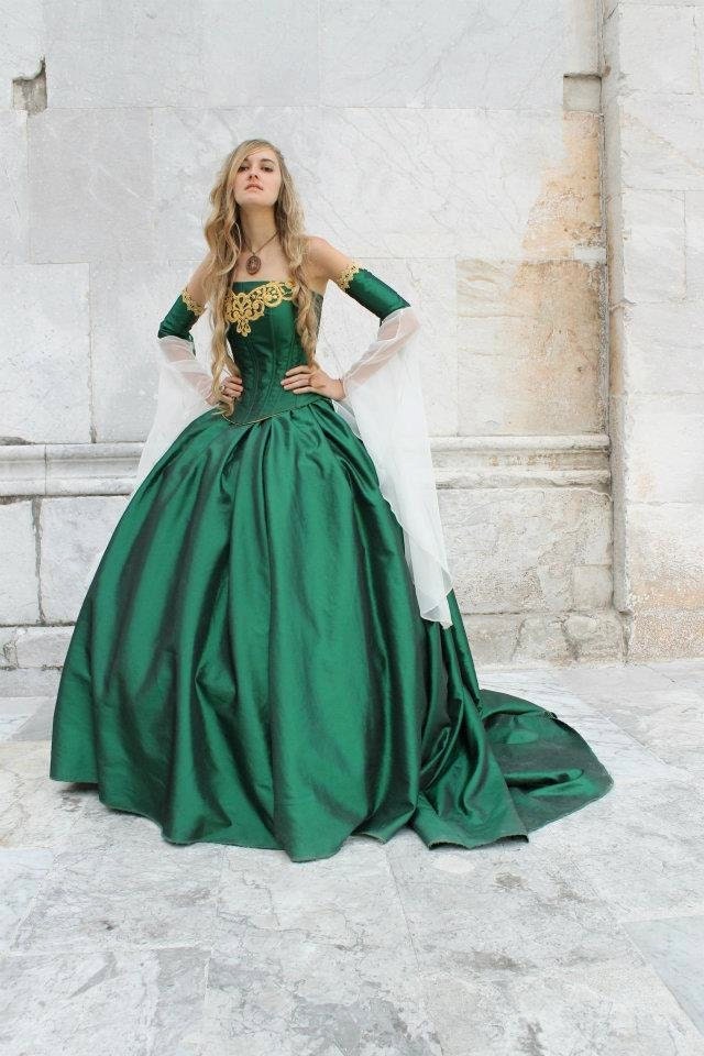 Cersei Game of Thrones Medieval Corset Gown Silk and Chiffon Custom