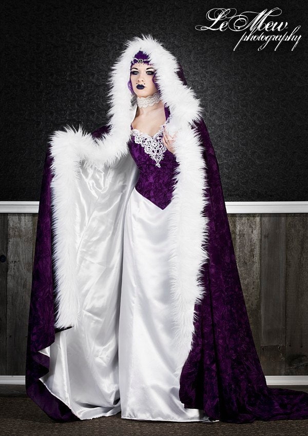 Ashley Gothic Medieval Gown and Fur Trimmed Cape Custom Color and Size