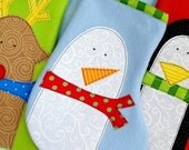Stocking Sewing Pattern for Penguin, Snowman and Reindeer Stockings and Applique Designs - PDF ePattern