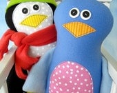 Doll Sewing Pattern for Pete Penguin and Bella Bird - PDF e-pattern