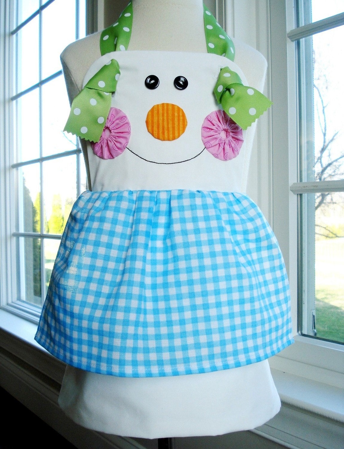 Apron Sewing Pattern for Children - Gingerbread Girl, Snowman and Plain Knot Apron - PDF ePattern