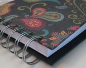 Birthday/Anniversary Reminder Calendar with Colorful Paisley, Black & Turquoise Floral Bird Cover