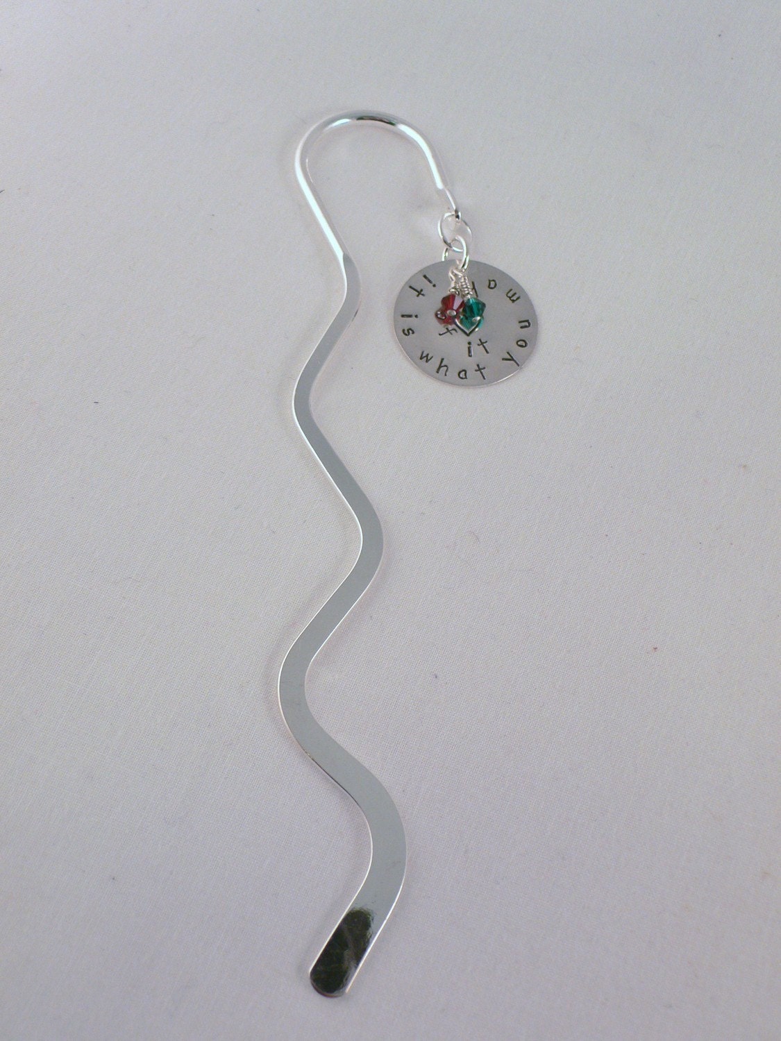 Silver Custom Personalized Bookmark Birthstones