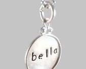 Raised Edge Sterling Silver Circle Necklace - Personalized Custom Hand Stamped Mother's Day Gift