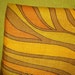 Fabulous Vintage Mid-Century Upholstery Fabric - Modernist - Orange and Golds - Abstract Pattern - Linen