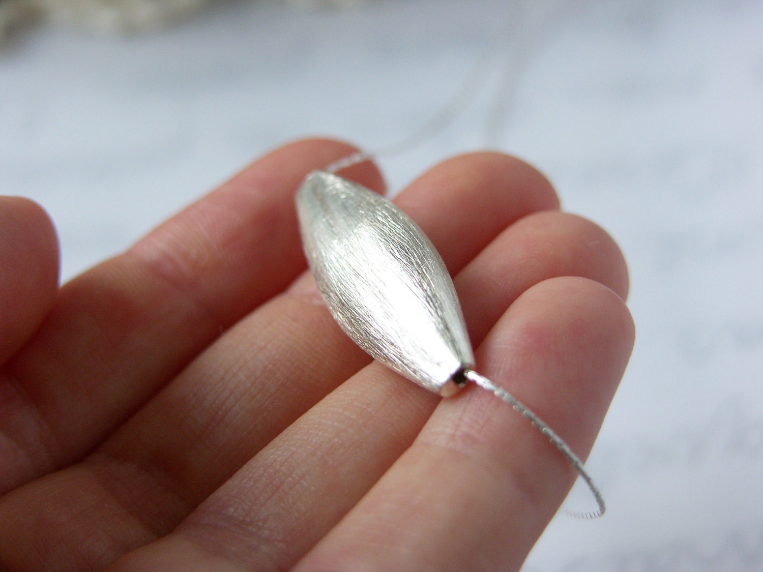Sterling Silver Tube Necklace - 'Pod'