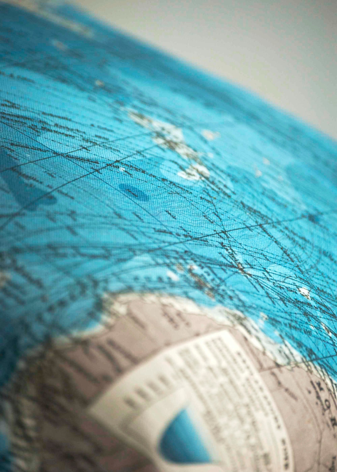 TRANSALANTIC Vintage Map Pillow, Made to Order 18 x 18 Cover