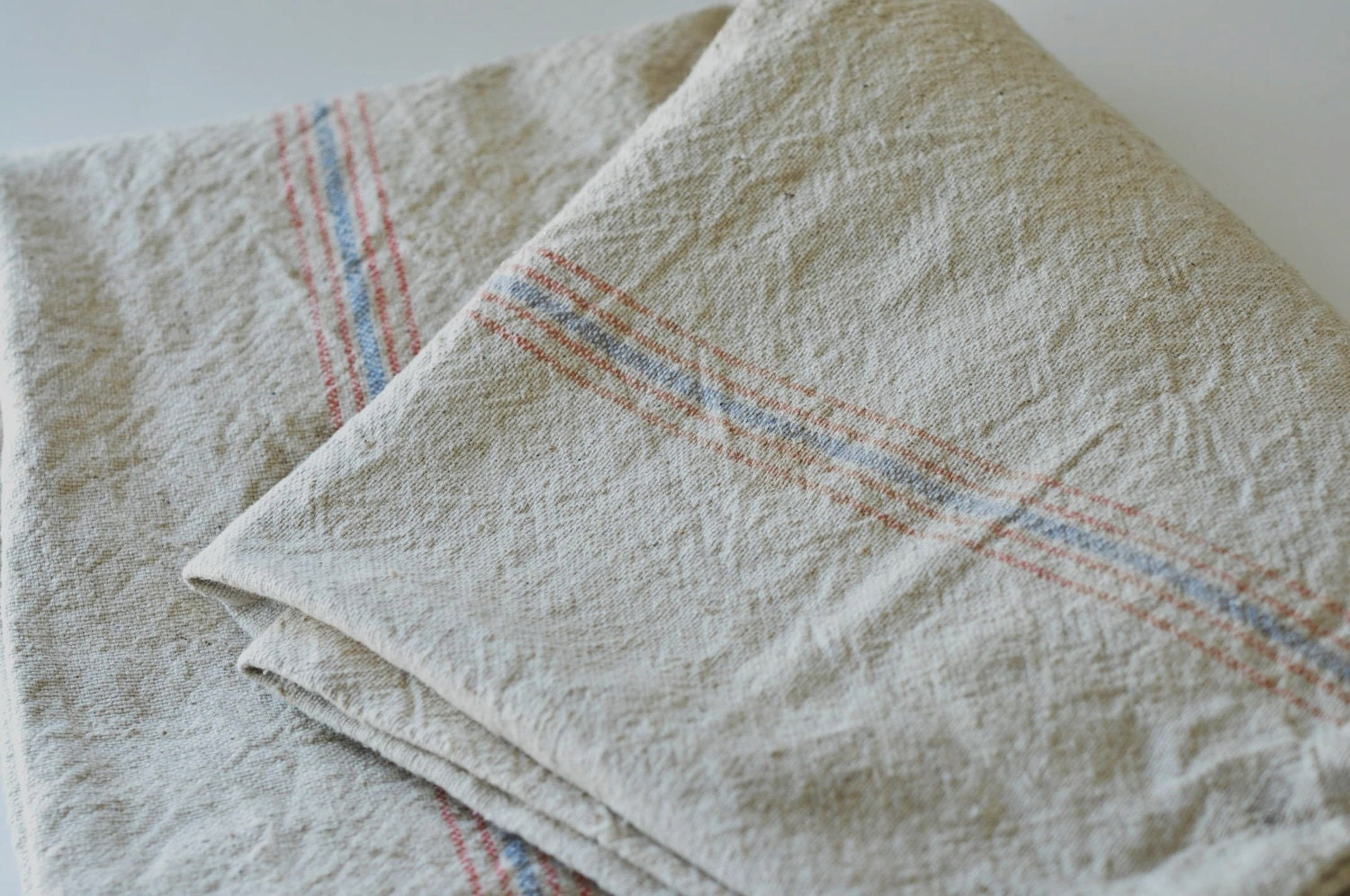 Vintage Cotton feed or grain Sack--hemp heavy muslin--treasury item...