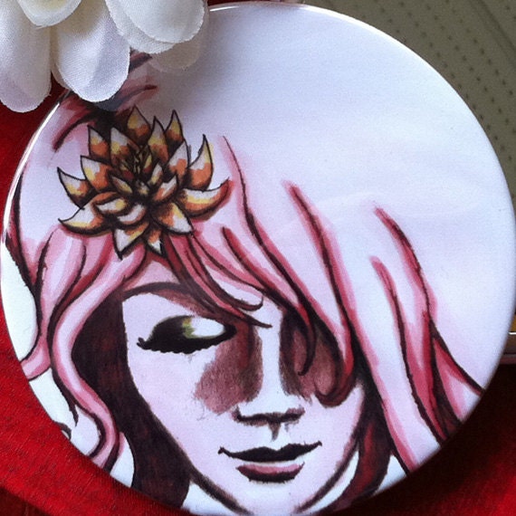 Girl With Flower Pocket Mirror