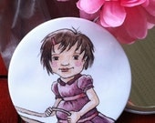Girl in a Purple Dress Pocket Mirror