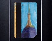 ART Oil Painting NYC Empire State Building on Subway Card