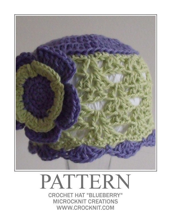 PATTERN Crochet Hat BLUEBERRY  Instant pdf download