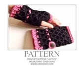 PATTERN Crochet Fingerless Mittens LATTICE  Instant pdf download