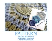 PATTERN Crochet Heart HEXED granny square 3 sizes  Instant pdf download