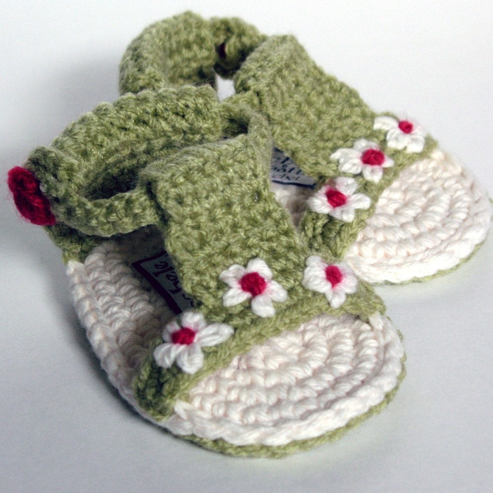 ... green pea sage cream flower sandals shoes button cream toddler girl