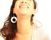 Metalic Gold Leather and Sterling Silver Earings