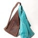 Turquoise or Brown Leather Triangle Street Bag
