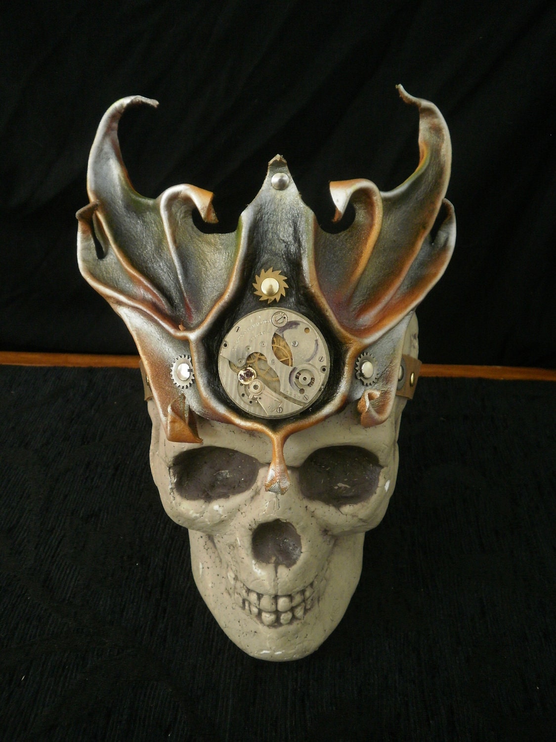 Clockwork Steampunk Fairy Leather Crown Headdress. OOAK