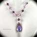 Swarovski Crystal Purple Necklace, Teardrop Pendant Necklace, Vitrail Light & Amethyst Sterling Silver Bridesmaids, Bridal Wedding Jewelry