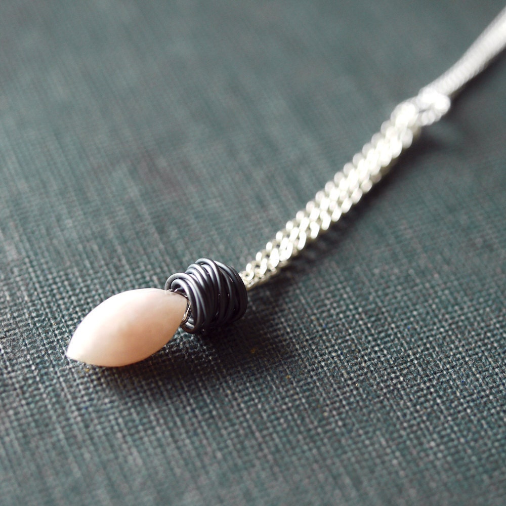 Delice Necklace - Pink Opal - Silver - Pendant