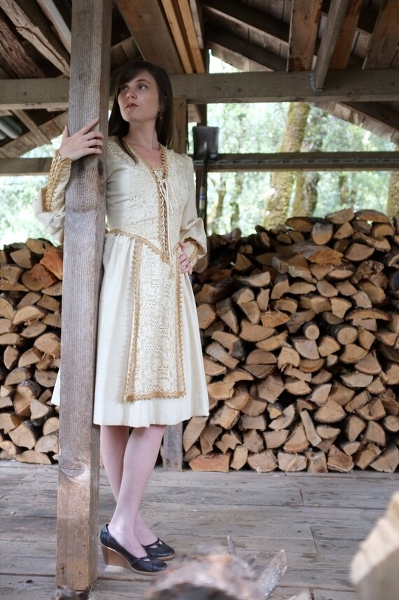 Gunne Sax Maiden Lace Mini Dress