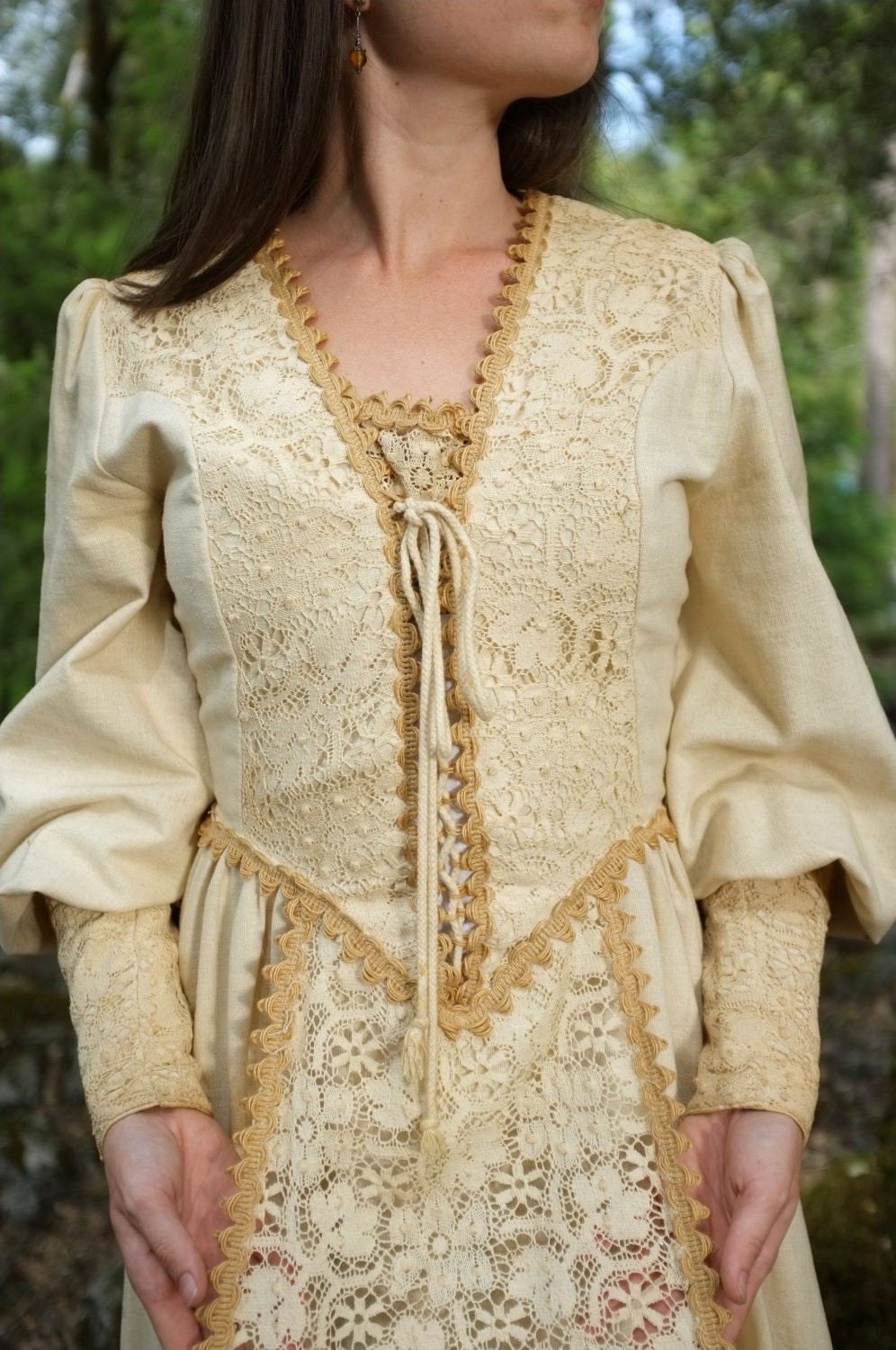 Gunne Sax Maiden Lace Mini Dress