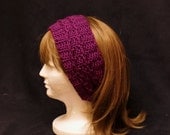 Purple Turban Headband Earwarmer Crochet Wide Hair Band Hair Style Accessory Beauty