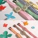 Retro toy watch bracelet. One-of-a-kind handmade fake clock with Gingham watchband.