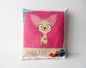Chihuahua Girl Mini Cushion Vintage Polaroid Frame